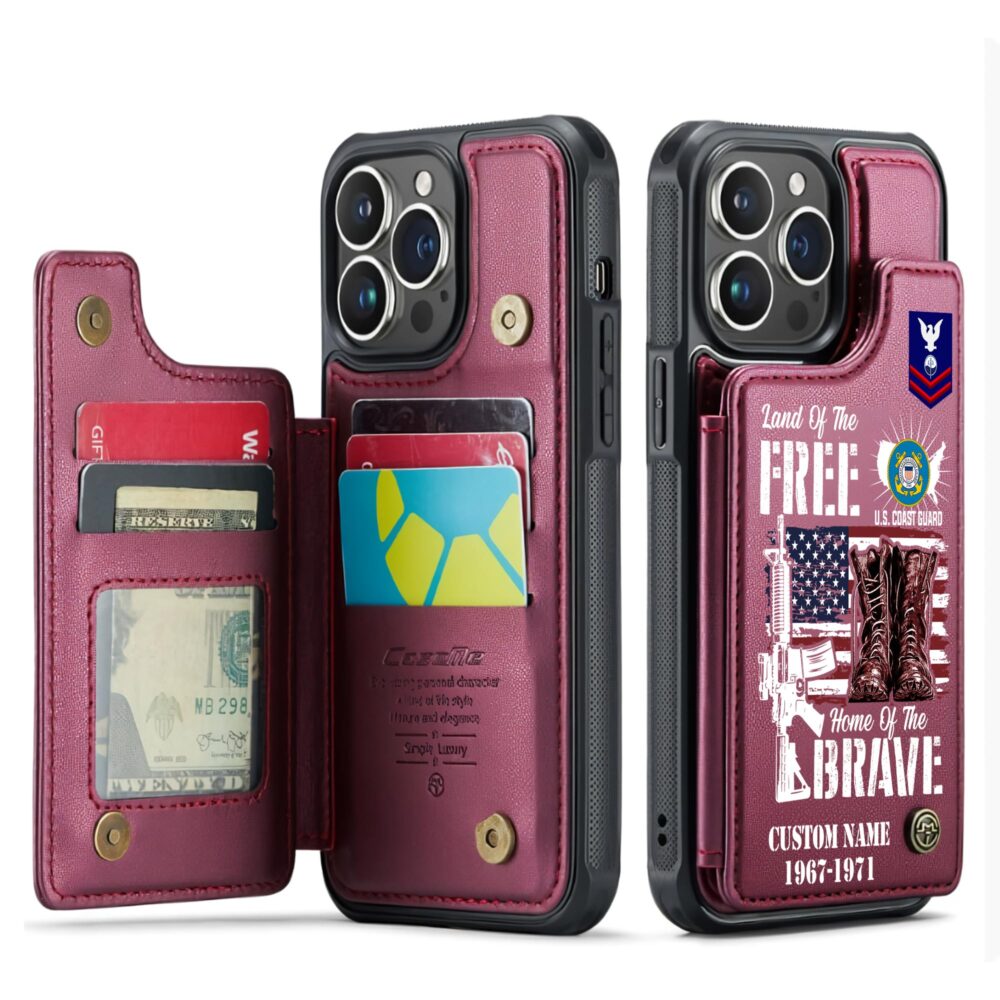 US Coast Guard, Always Ready - Leather Flip Phone Case - Image 4