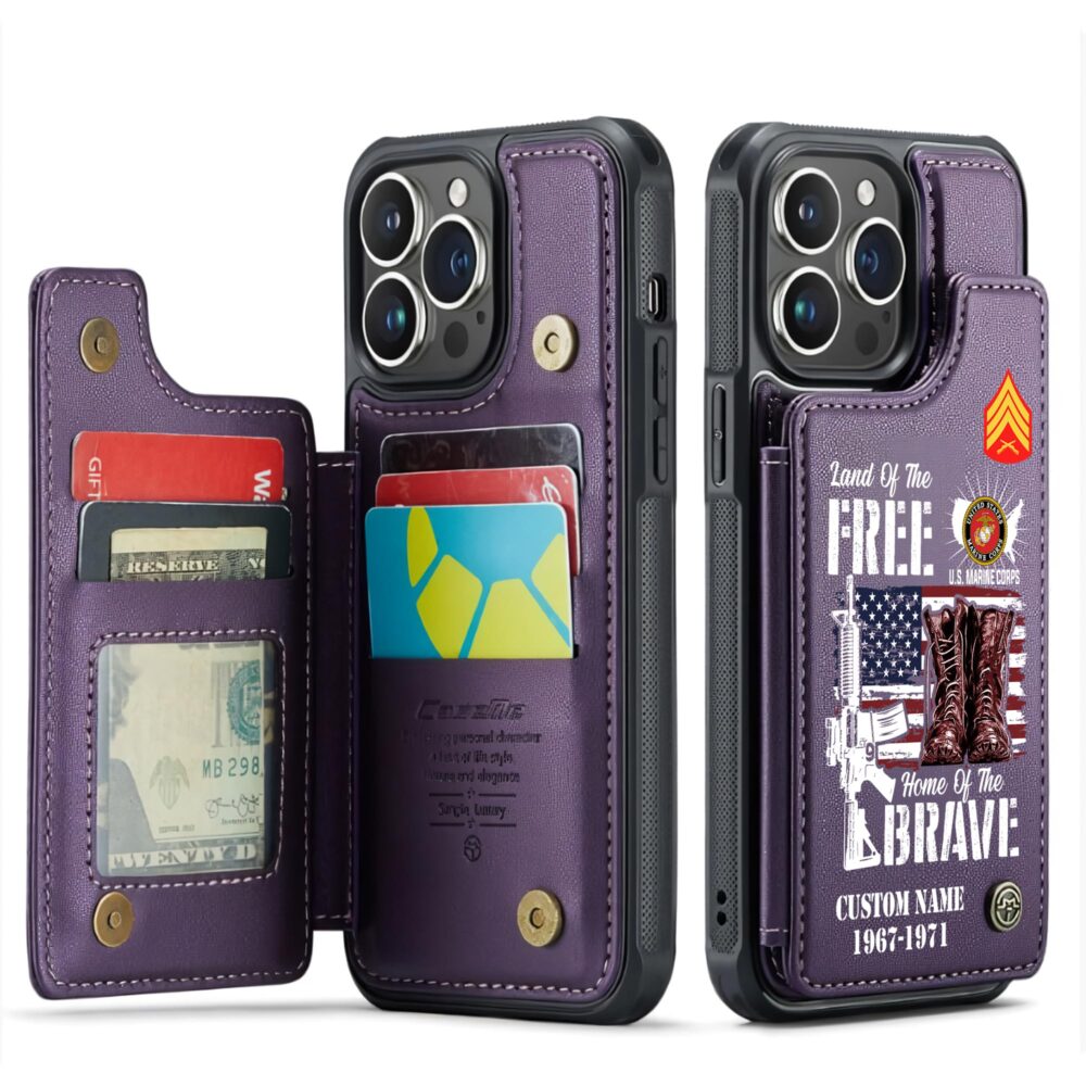 US Marine Corps, O 2 Marines First Lieutenant - Leather Flip Phone Case - Image 6