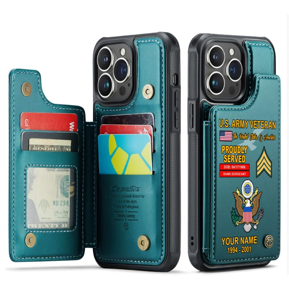 US Army, All Gave Some, Some Gave All - Leather Flip Phone Case - Image 5