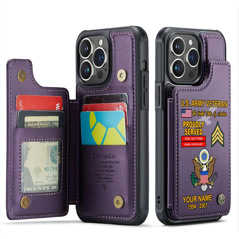 US Army, All Gave Some, Some Gave All - Leather Flip Phone Case - Image 6