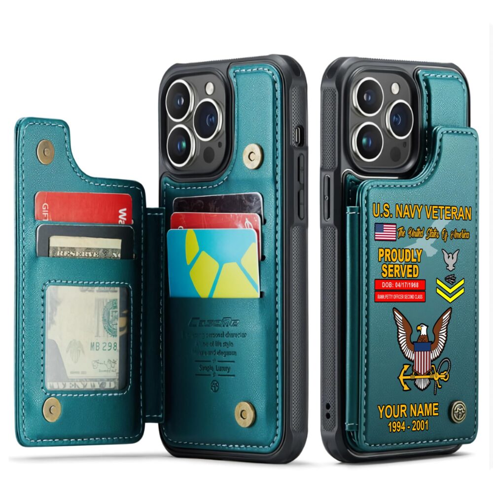 US Navy, The Sea is Ours - Leather Flip Phone Case - Image 5