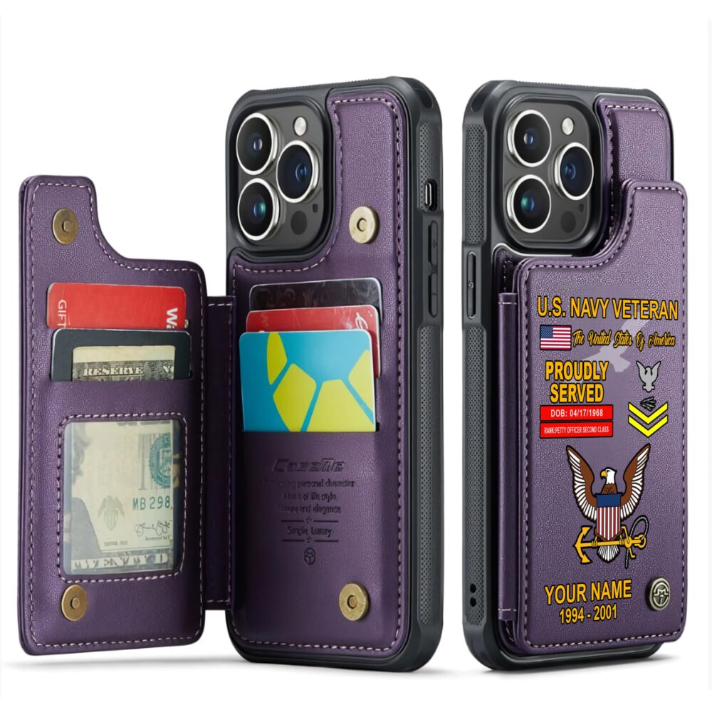 US Navy, The Sea is Ours - Leather Flip Phone Case - Image 6