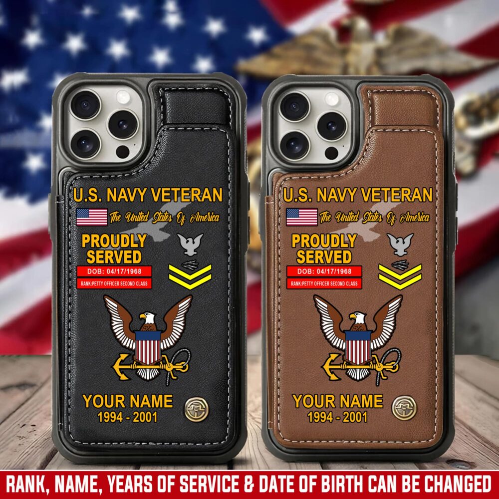 US Navy, The Sea is Ours - Leather Flip Phone Case