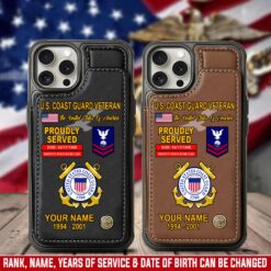 US Coast Guard, E 6 Red - Leather Flip Phone Case