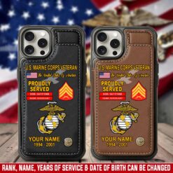 US Marine Corps, E 8 Marines Master Sergeant - Leather Flip Phone Case