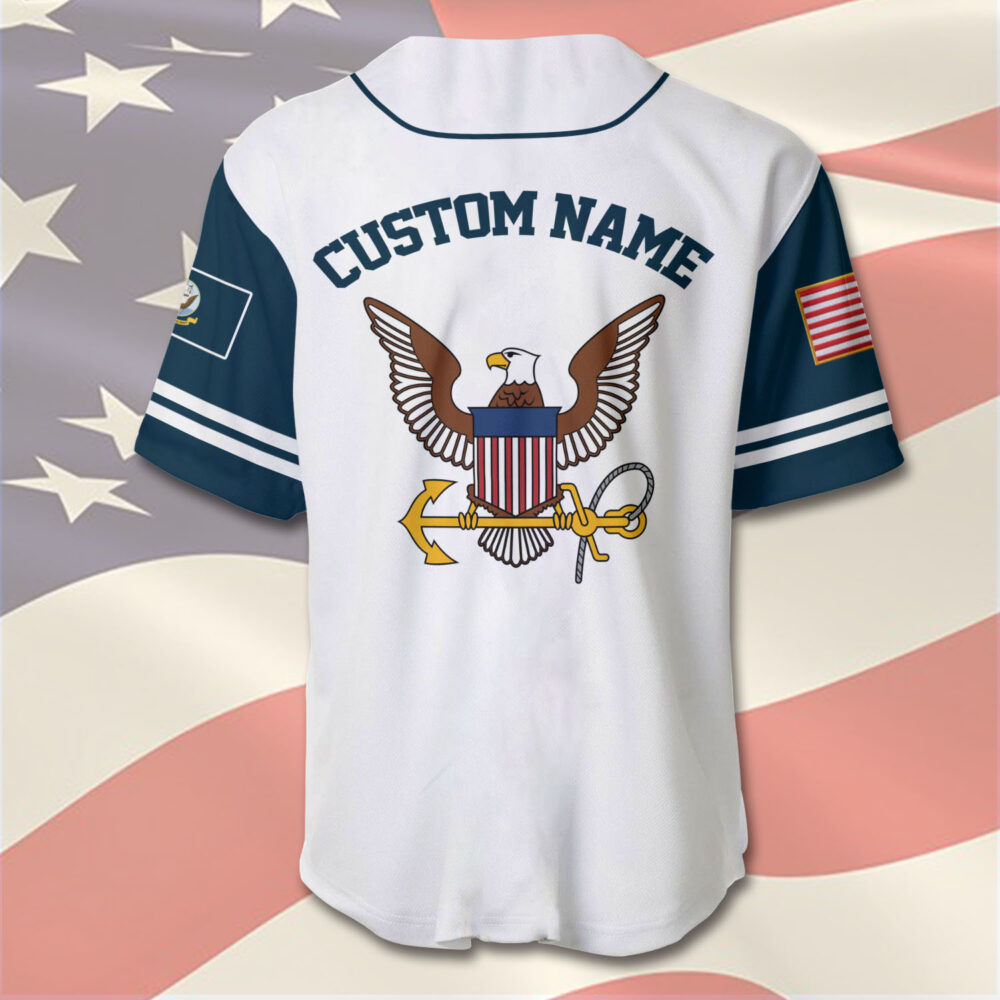 US Navy, Anchors Aweigh - Baseball Jersey - Image 3