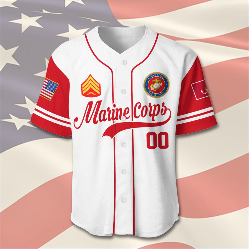 US Marine Corps, American By Birth, Veteran By Choice - Baseball Jersey - Image 2