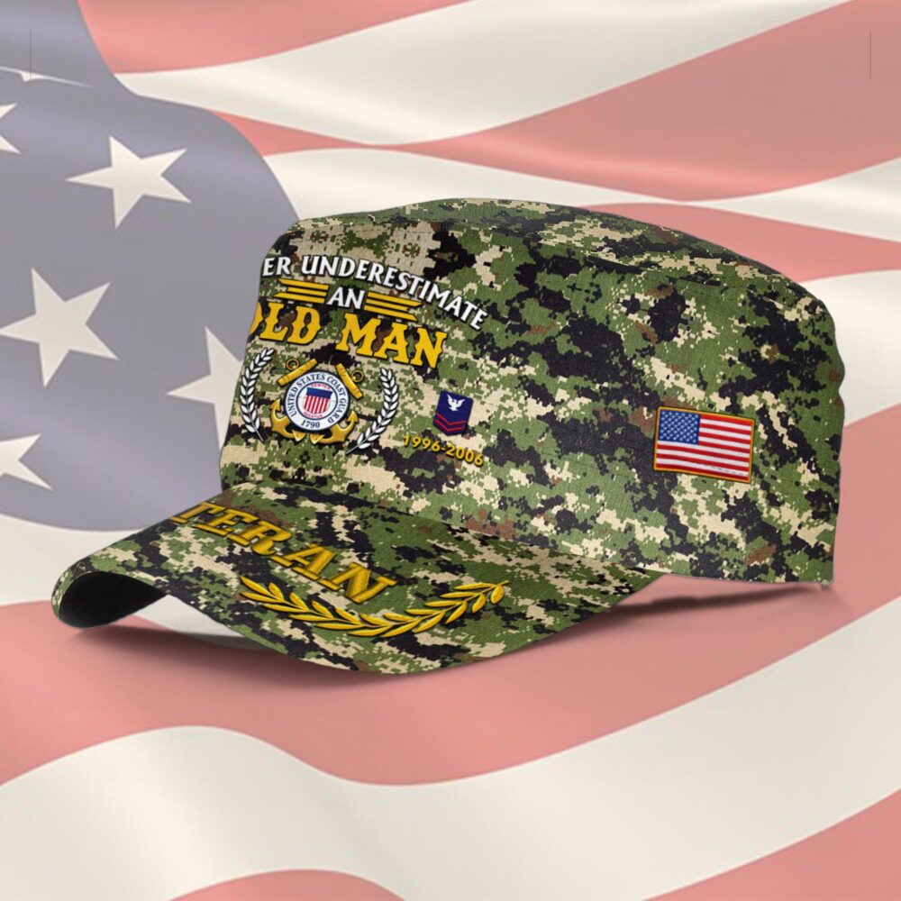 US Coast Guard, American By Birth, Veteran By Choice - Military Cap - Image 2
