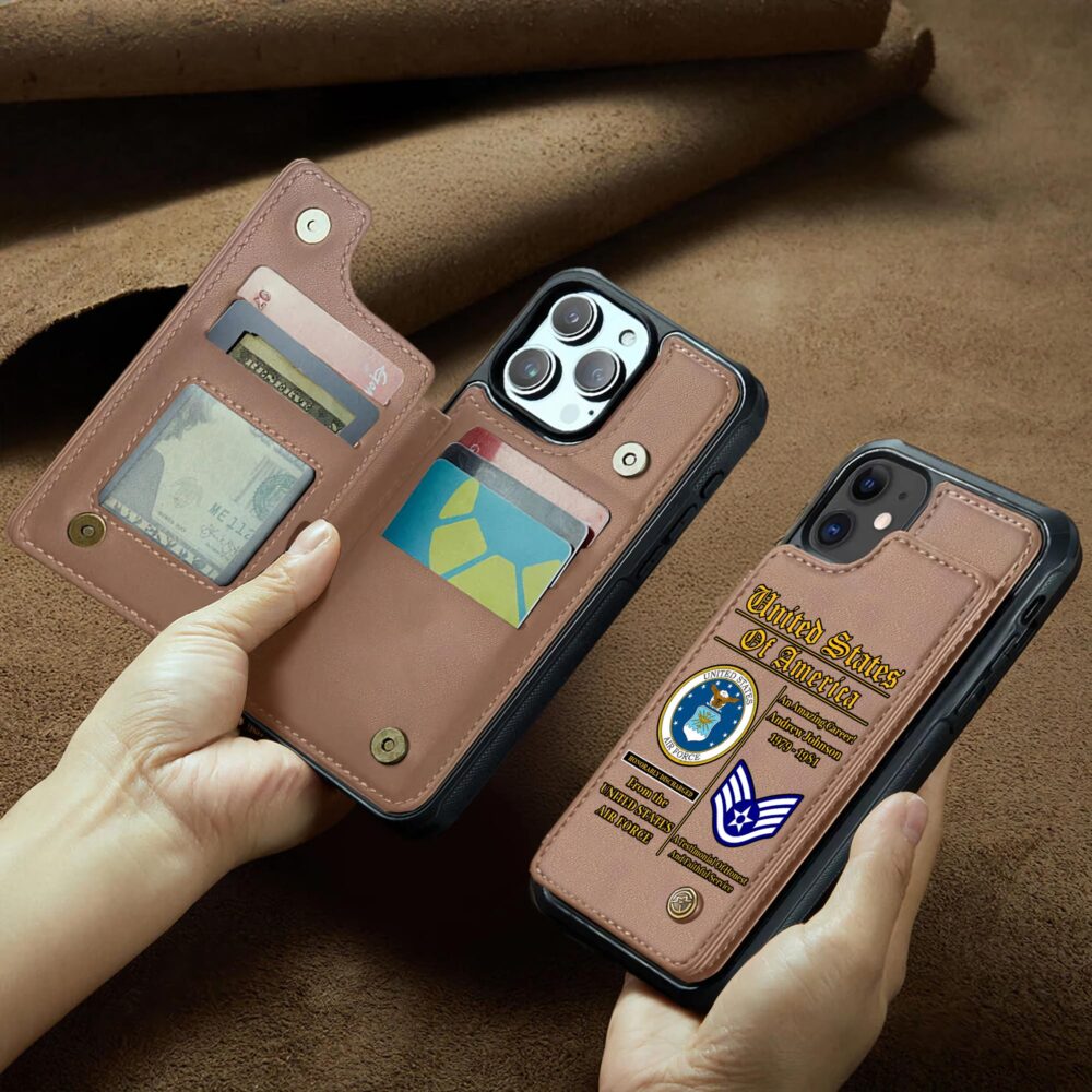 US Air Force , E 7 Air Force Master Sergeant - Leather Flip Phone Case - Image 2