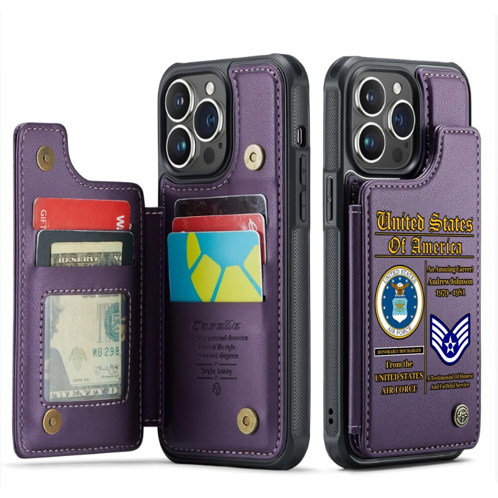 US Air Force , E 7 Air Force Master Sergeant - Leather Flip Phone Case - Image 6