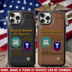 US Coast Guard, Proud To Have Served - Leather Flip Phone Case