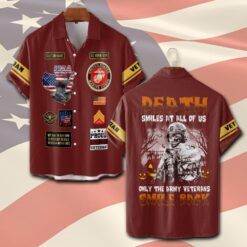US Marine Corps, Proud Veteran - Short Sleeve Button Shirt