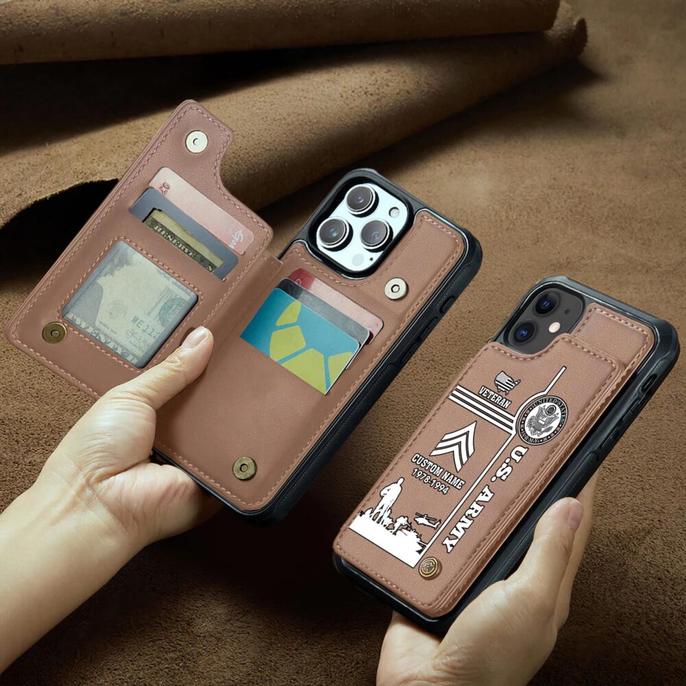 US Army, Freedom Isn't Free - Leather Flip Phone Case - Image 2