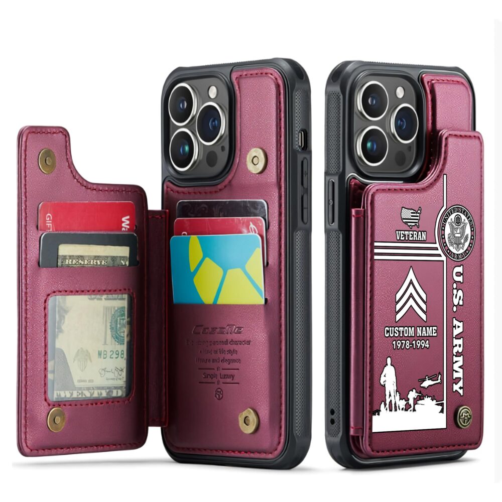 US Army, Freedom Isn't Free - Leather Flip Phone Case - Image 4