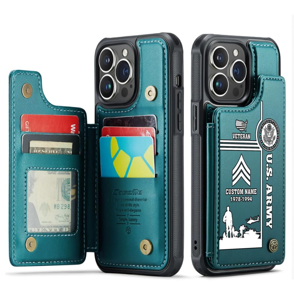 US Army, Freedom Isn't Free - Leather Flip Phone Case - Image 5