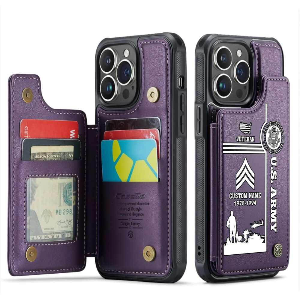 US Army, Freedom Isn't Free - Leather Flip Phone Case - Image 6