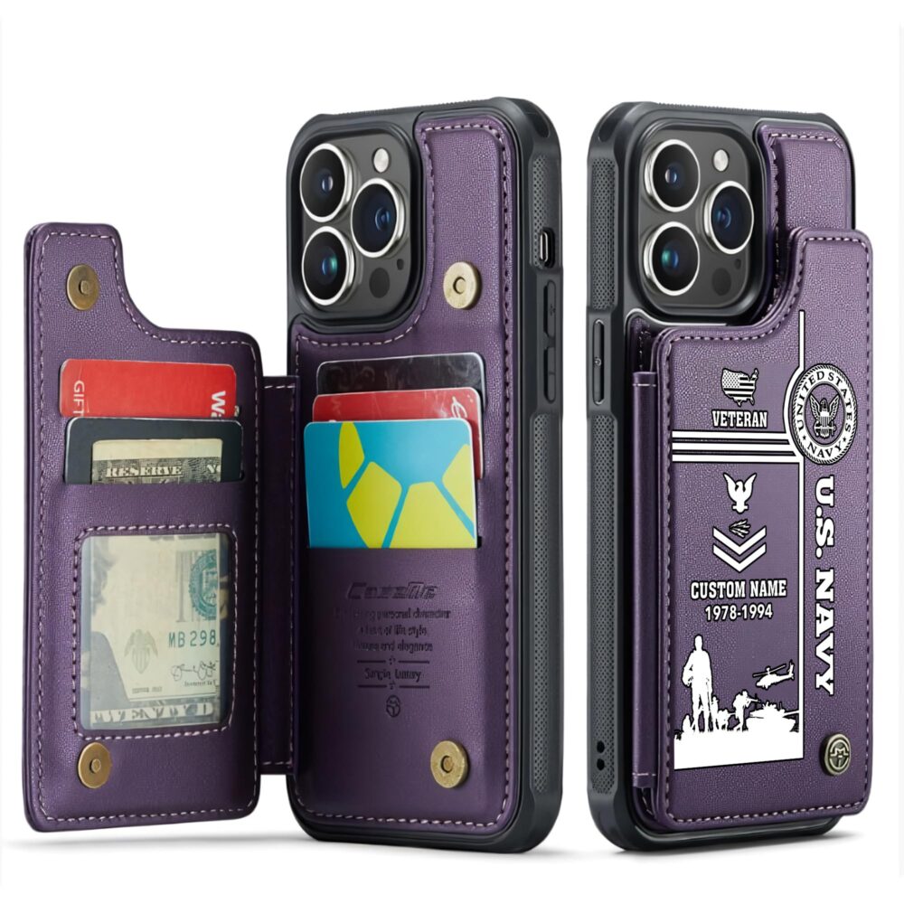 US Navy, Honoring All Who Served - Leather Flip Phone Case - Image 6