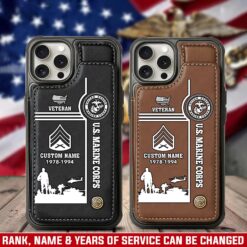 US Marine Corps, The Devil Dogs - Leather Flip Phone Case