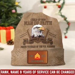 US Marine Corps, E 6 Marines Staff Sergeant - Leather Patch Beanie Hat