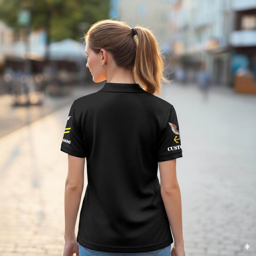 US Navy, E 8 Gold - Women Polo Shirt - Image 3