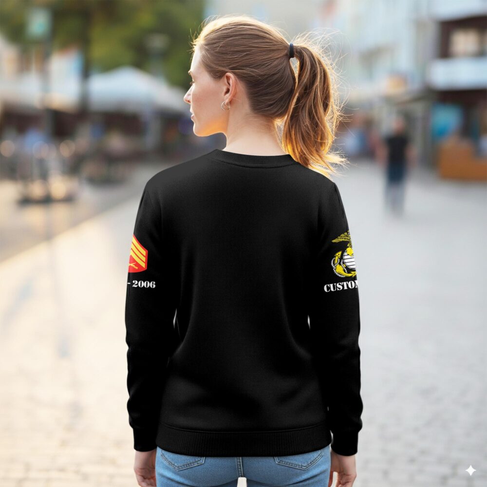 US Marine Corps, Proud Veteran - Women Sweatshirt - Image 3