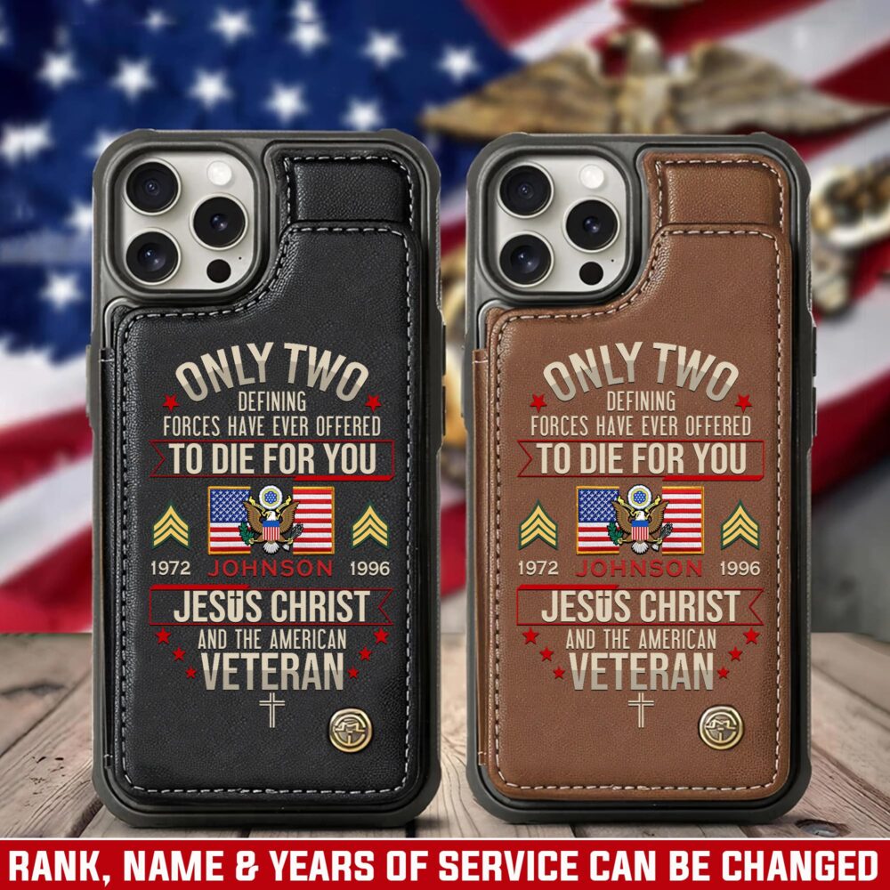 US Army, Proud Veteran - Leather Flip Phone Case