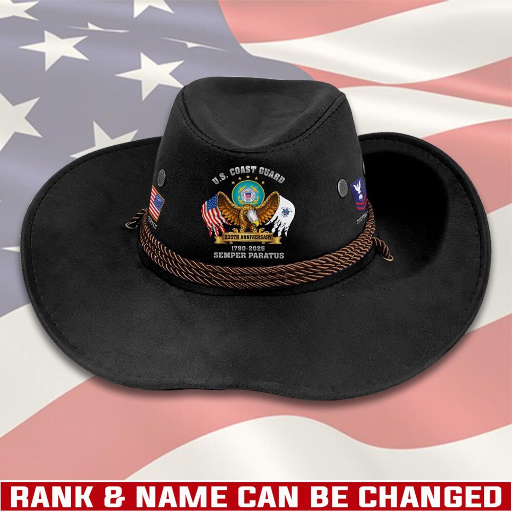 US Coast Guard, American By Birth, Veteran By Choice - Cowboy Hat