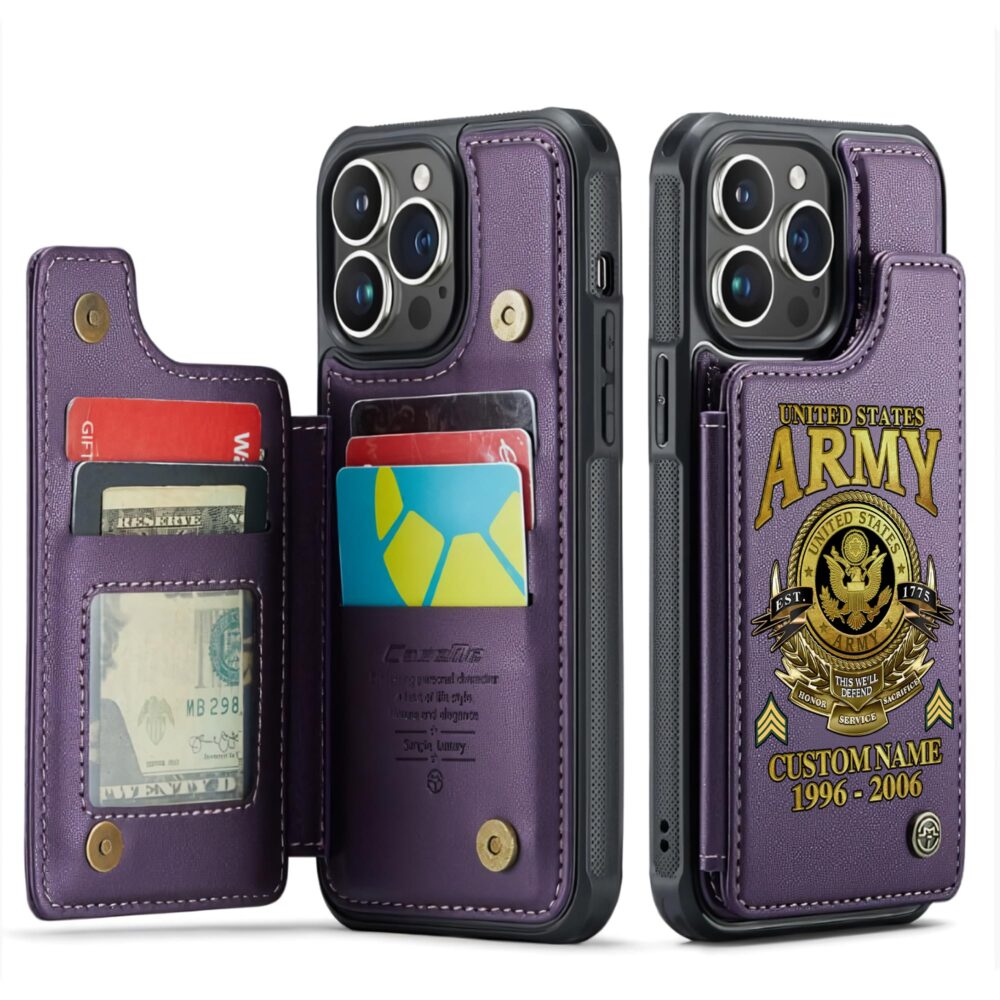 US Army, O 6 Army Colonel - Leather Flip Phone Case - Image 6