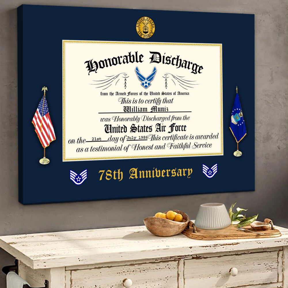 US Air Force, No One Fights Alone - Canvas (With Frame) 10x8in - Image 2