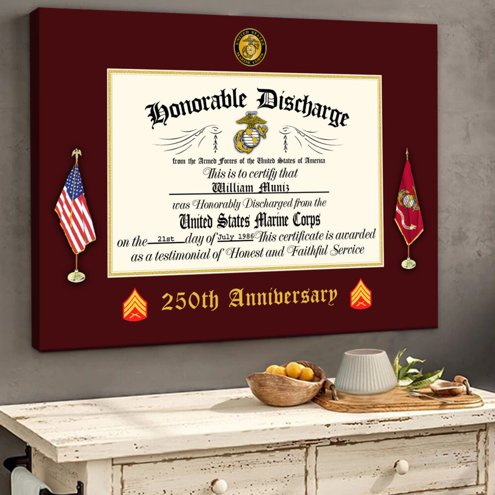 US Marine Corps, W 3 Marines Chief Warrant Officer 3 - Canvas (With Frame) 16x12in - Image 2