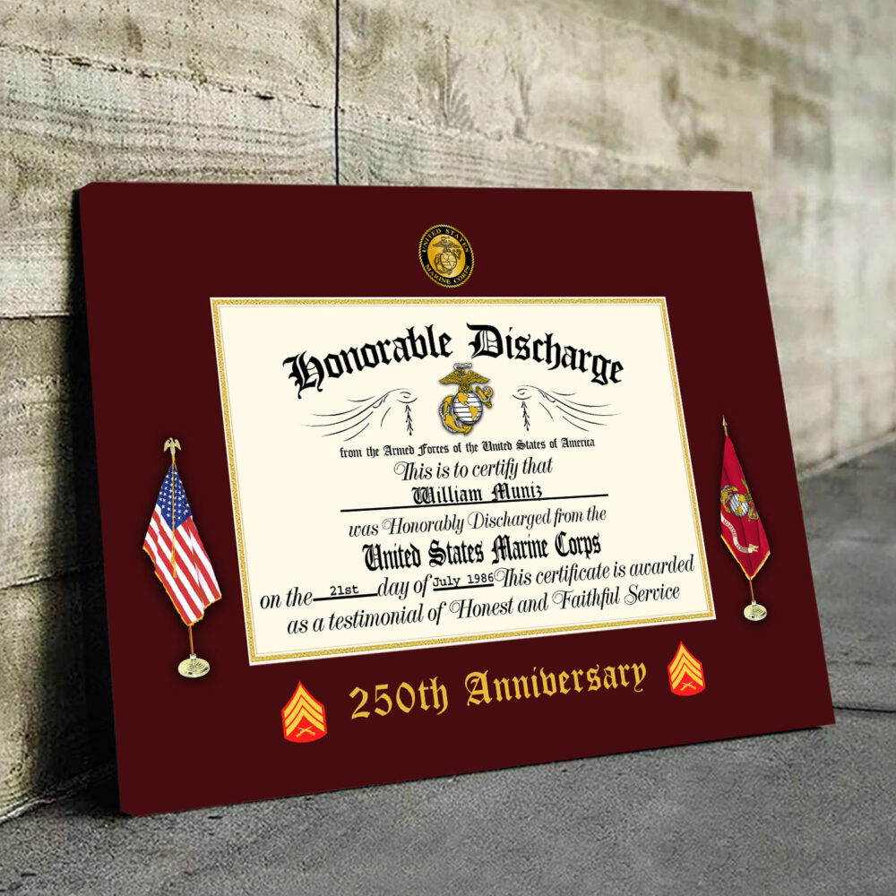 US Marine Corps, W 3 Marines Chief Warrant Officer 3 - Canvas (With Frame) 16x12in - Image 3