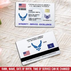 US Air Force , Aim High … Fly-Fight-Win - Printed Metal Card