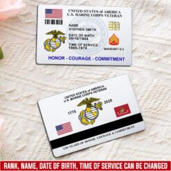 US Marine Corps, Life And Pride - Printed Metal Card