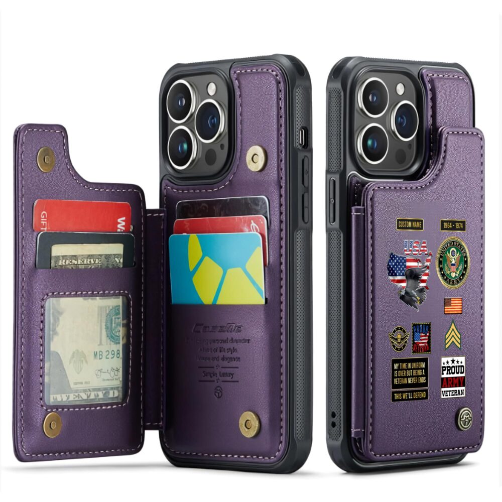 US Army, O 2 Army First Lieutenant - Leather Flip Phone Case - Image 6