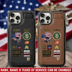US Army, O 2 Army First Lieutenant - Leather Flip Phone Case