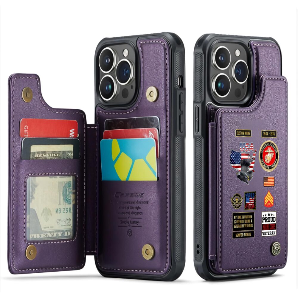 US Marine Corps, Remember - Honor - Respect - Leather Flip Phone Case - Image 6