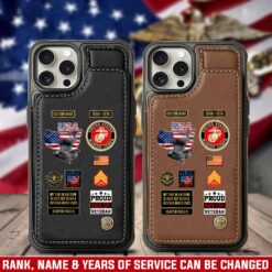 US Marine Corps, Remember - Honor - Respect - Leather Flip Phone Case