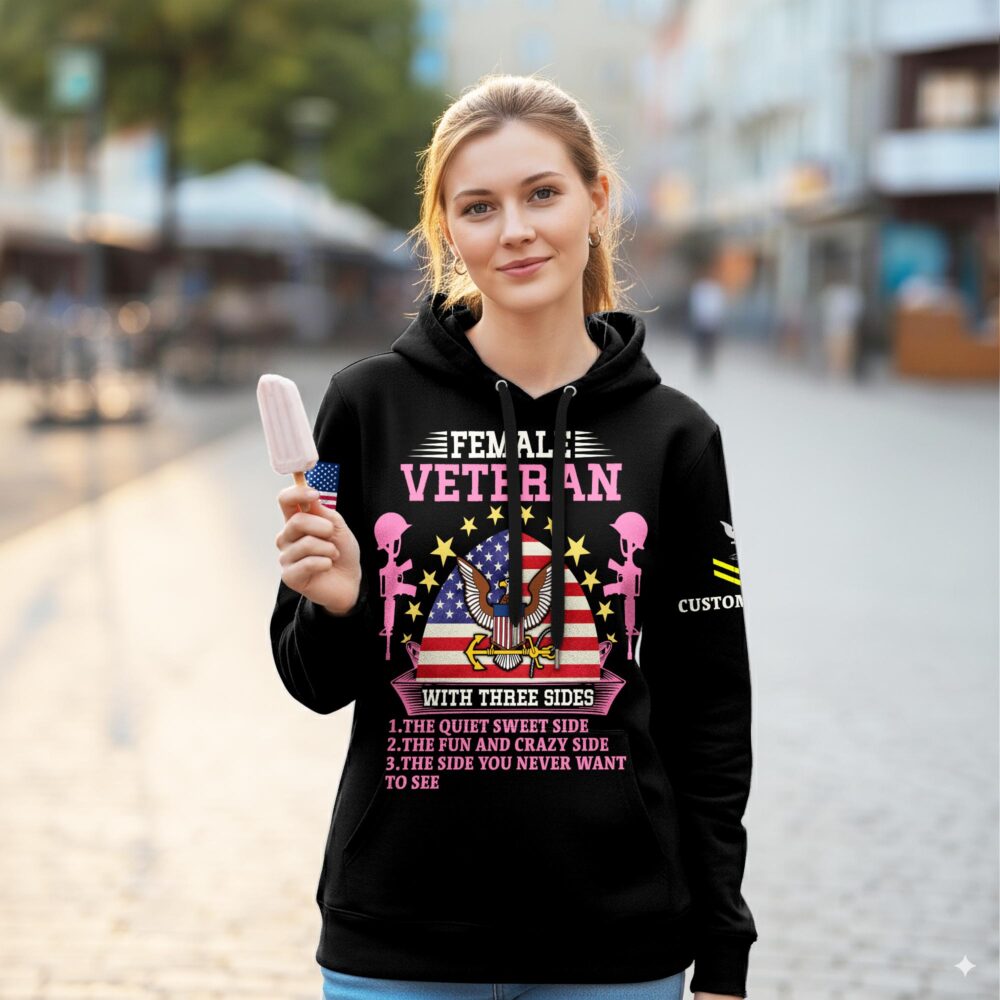 US Navy, E 6 Red - Women Hoodie - Image 2