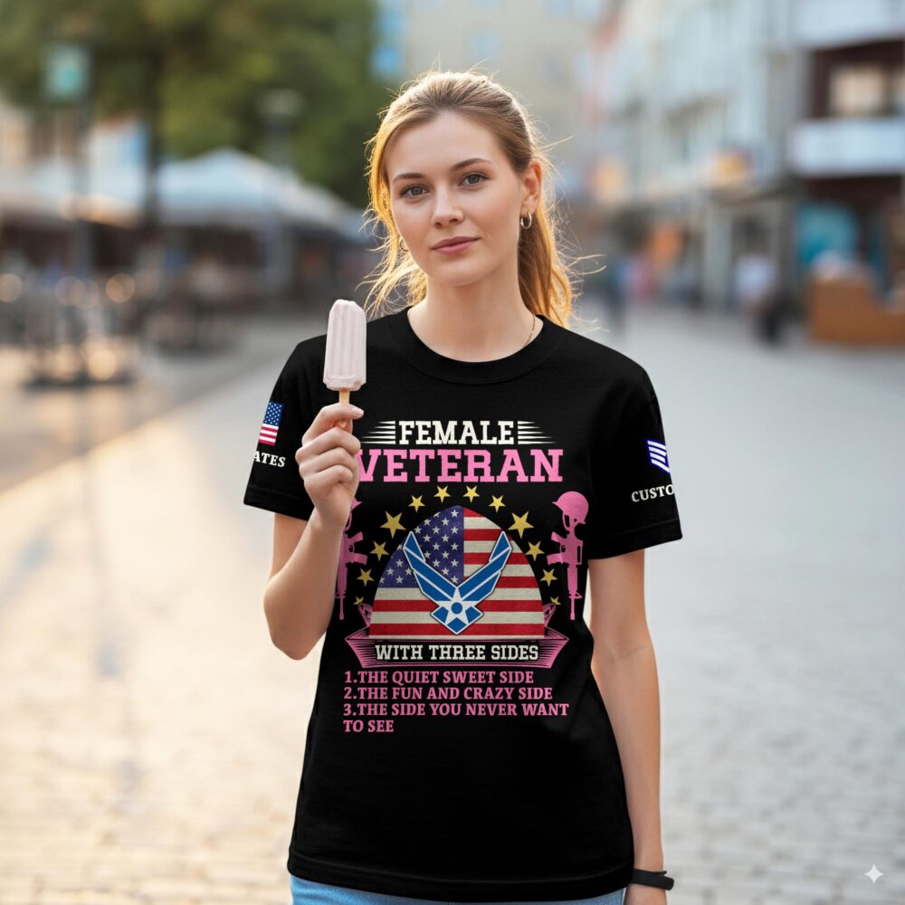 US Air Force , E 5 Air Force Staff Sergeant - Women T-Shirt - Image 2