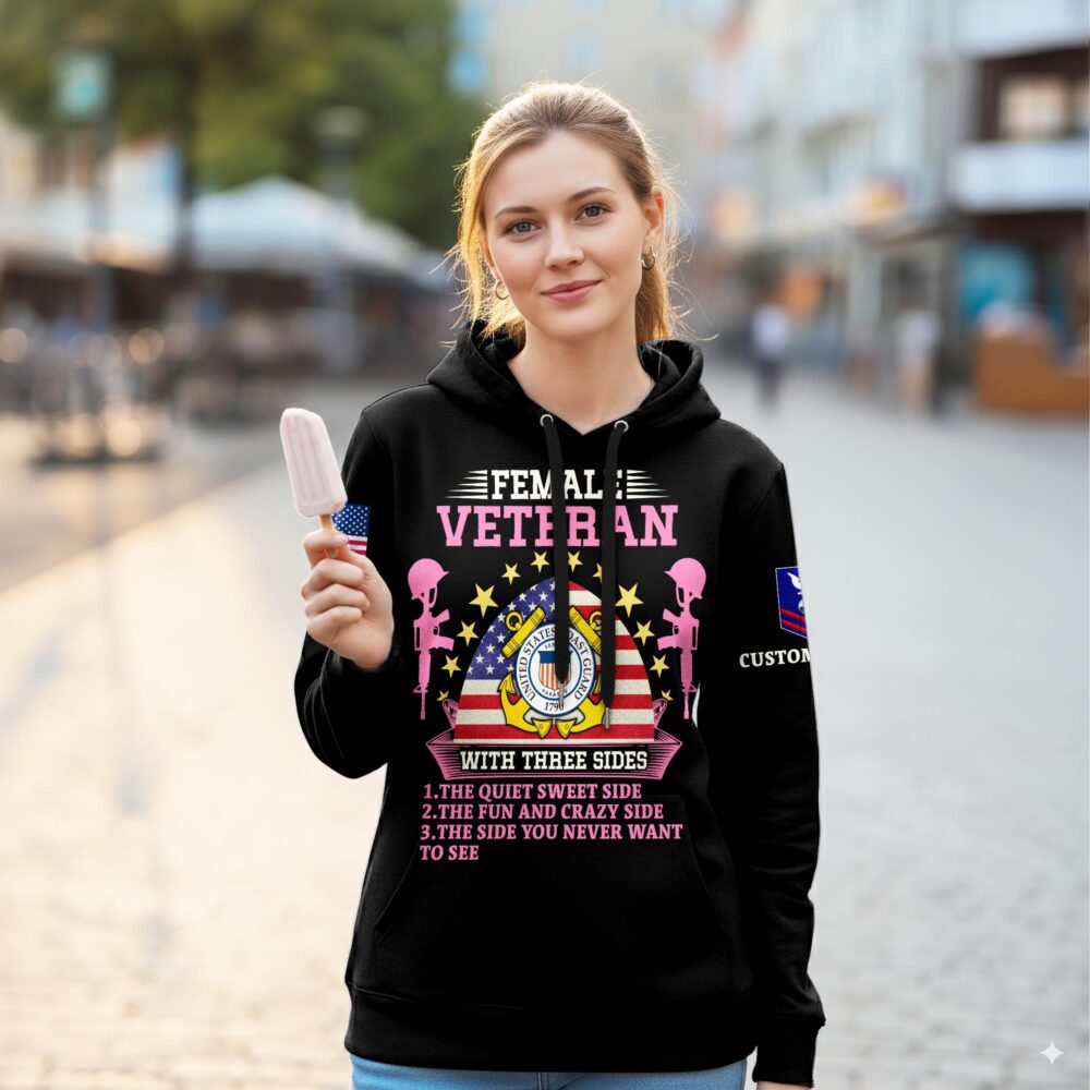 US Coast Guard, E 7 Red - Women Hoodie - Image 2
