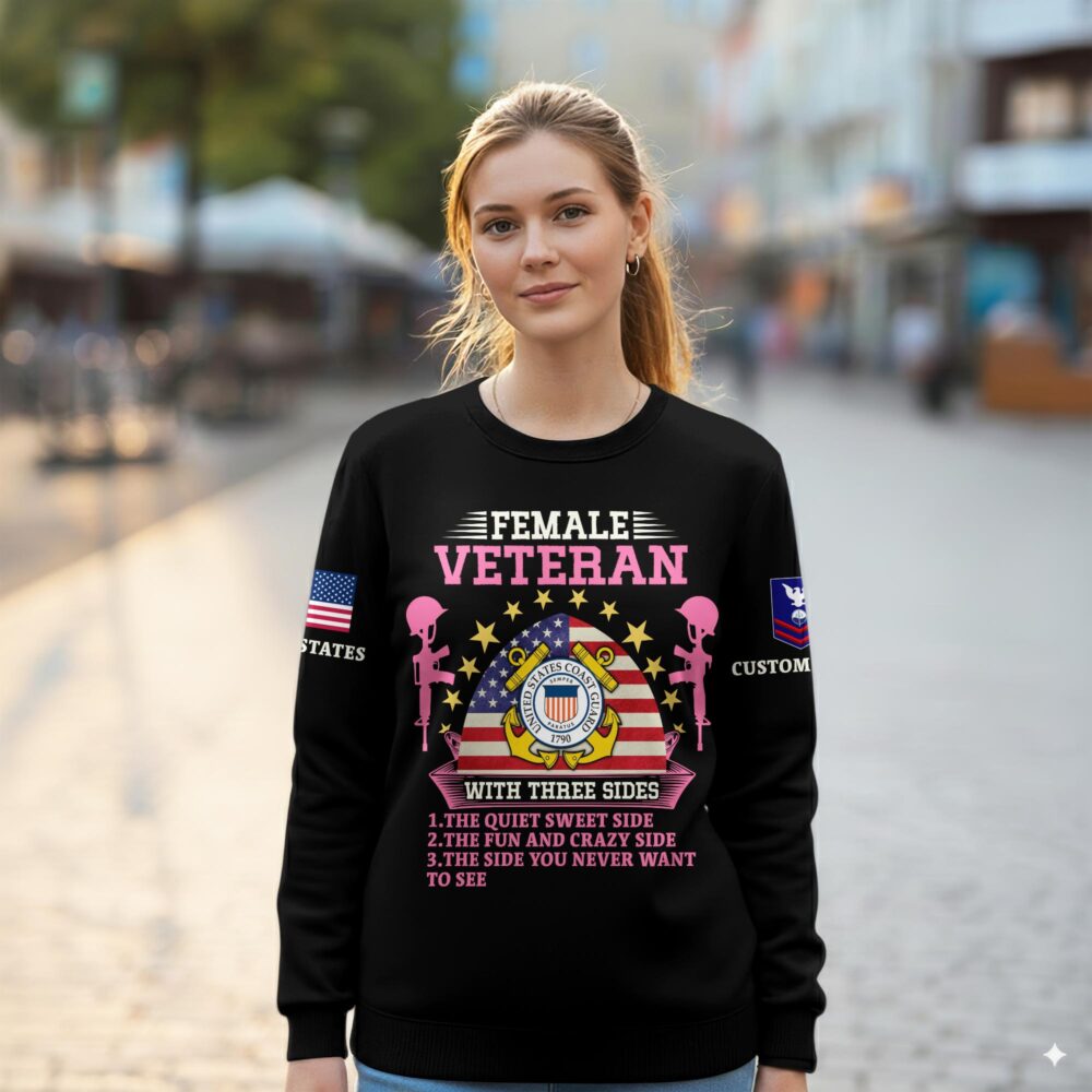 US Coast Guard, Honor, Duty, Service - Women Sweatshirt - Image 2