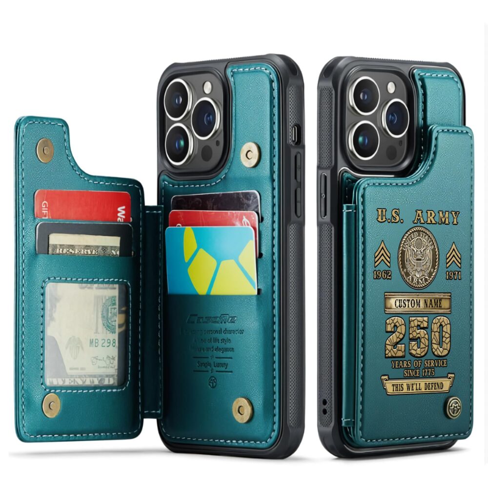 US Army, E 6 Army Staff Sergeant - Leather Flip Phone Case - Image 5