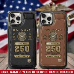 US Navy, E 3 White - Leather Flip Phone Case