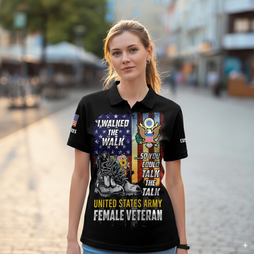 US Army, E 6 Army Staff Sergeant - Women Polo Shirt - Image 2