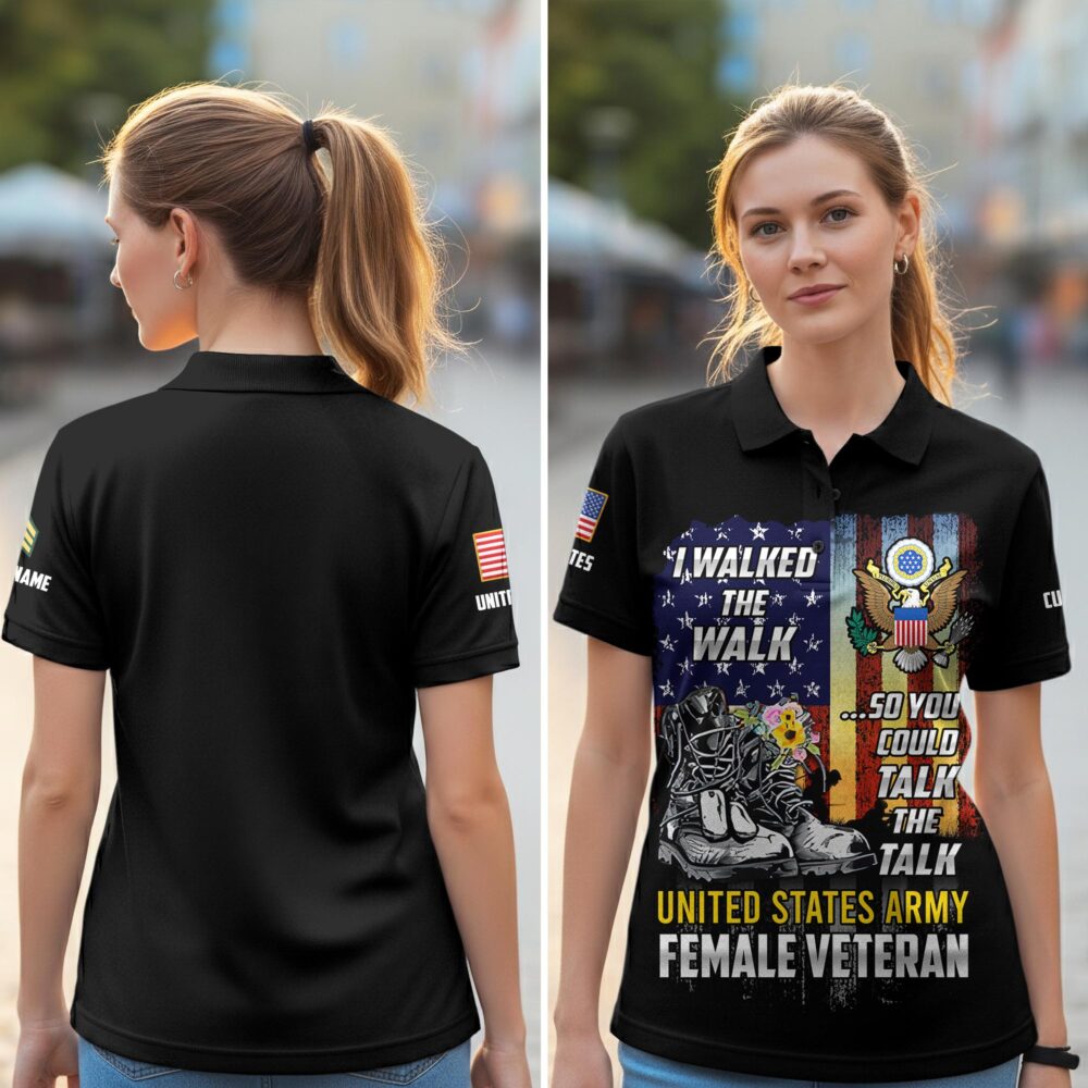 US Army, E 6 Army Staff Sergeant - Women Polo Shirt