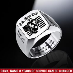 US Marine Corps, E 6 Marines Staff Sergeant - Engraved Men's Ring