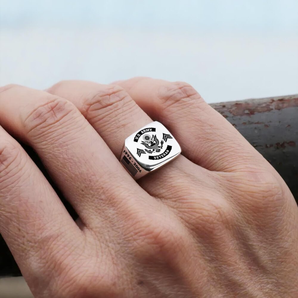 US Army, Remember - Honor - Respect - Engraved Men's Ring - Image 6
