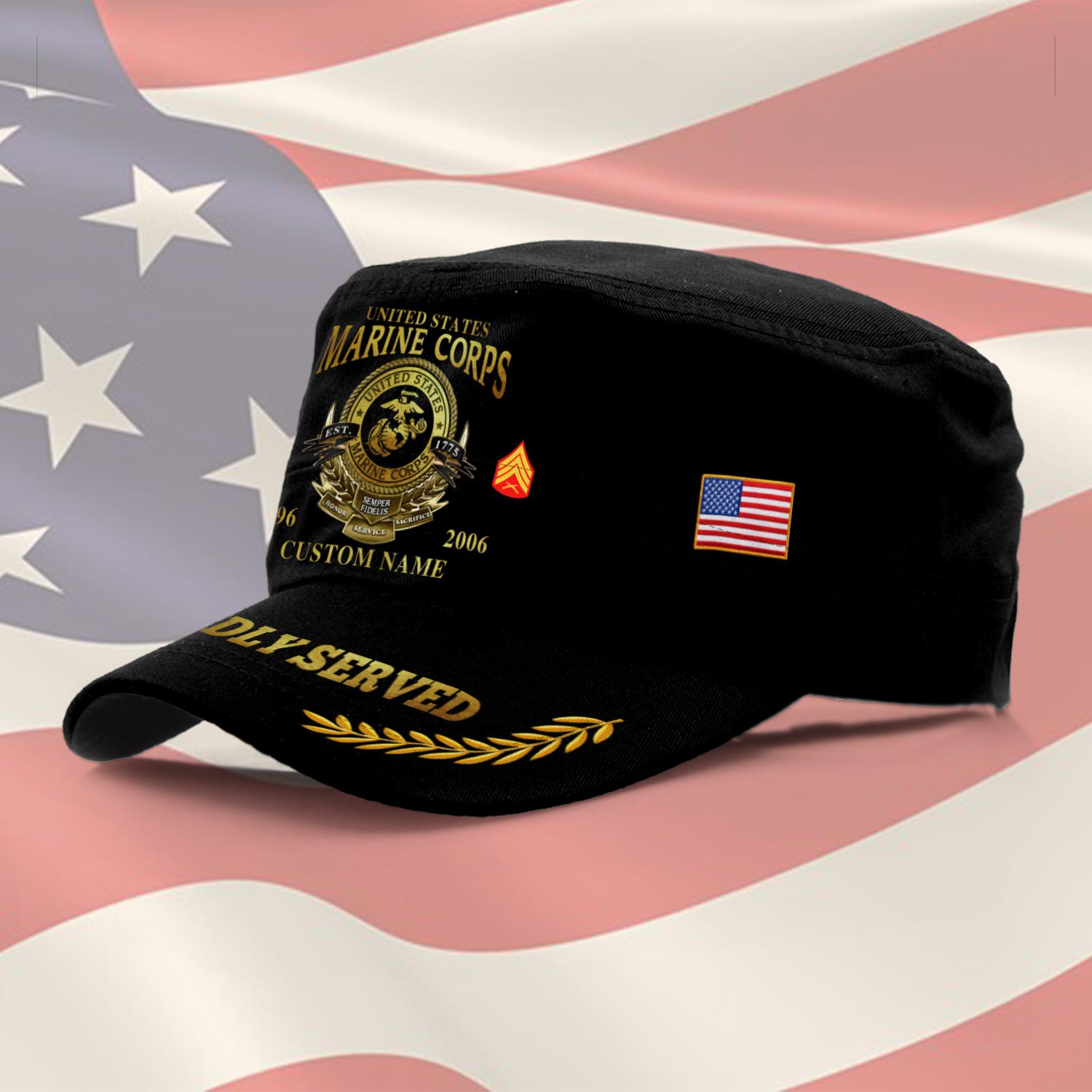 US Marine Corps, E 5 Marines Sergeant - Military Cap - Image 2