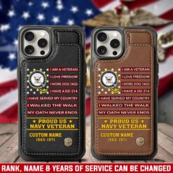 US Navy, Served With Pride - Leather Flip Phone Case