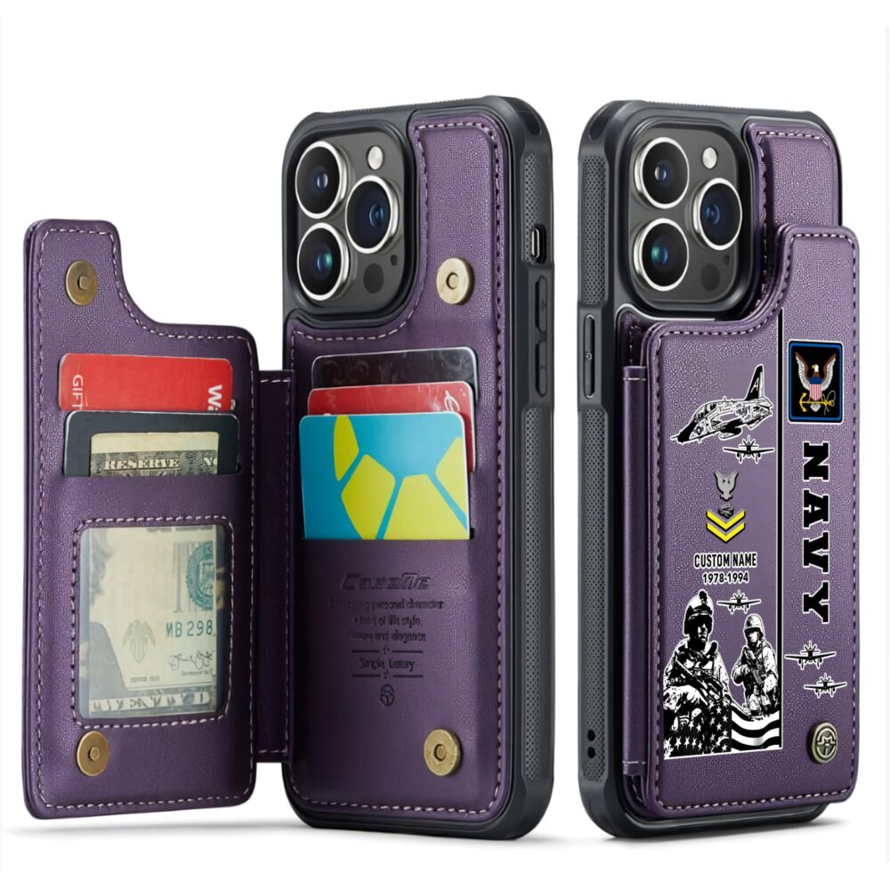 US Navy, All Gave Some, Some Gave All - Leather Flip Phone Case - Image 6